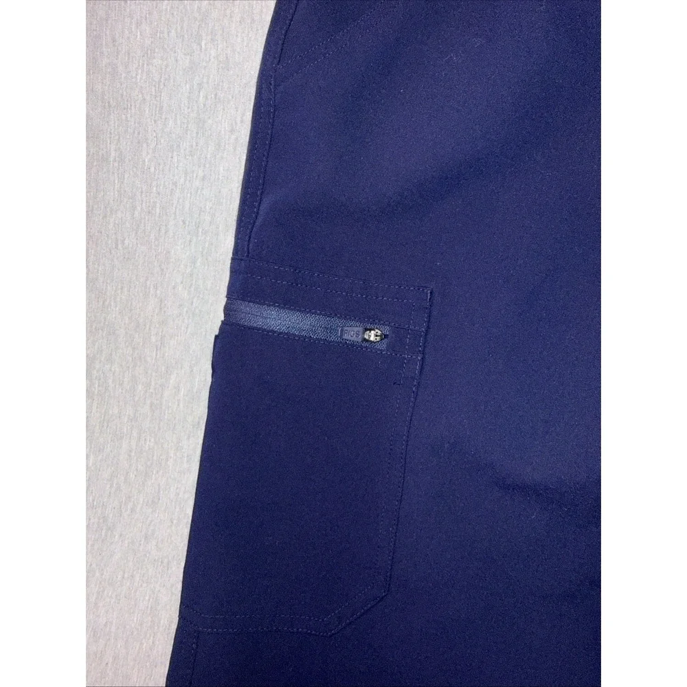 FIGS Technical Collection Scrub Pants Small Navy Blue Drawstring Cargo Medical S